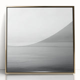 Framed acrylic artwork showcasing an abstract landscape in gold tones, highlighting modern design elements with a sleek front view, perfect for contemporary decor.