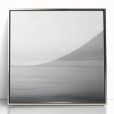 Framed abstract landscape artwork in silver acrylic, showcasing vibrant colors and fluid shapes, perfect for modern home decor. Ideal for enhancing living spaces.