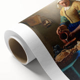 Baroque Kitchen Scene Wall Art - The Milkmaid in Warm Tones