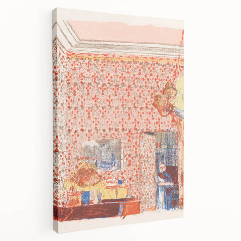 Impressionist Interior Wall Art - Vuillard’s Pink Wallpaper Scene Print