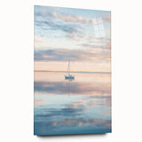 Abstract landscape artwork created with acrylic glass, showcasing vibrant colors and fluid forms, ideal for modern home decor. Side view emphasizes the unique texture and craftsmanship.