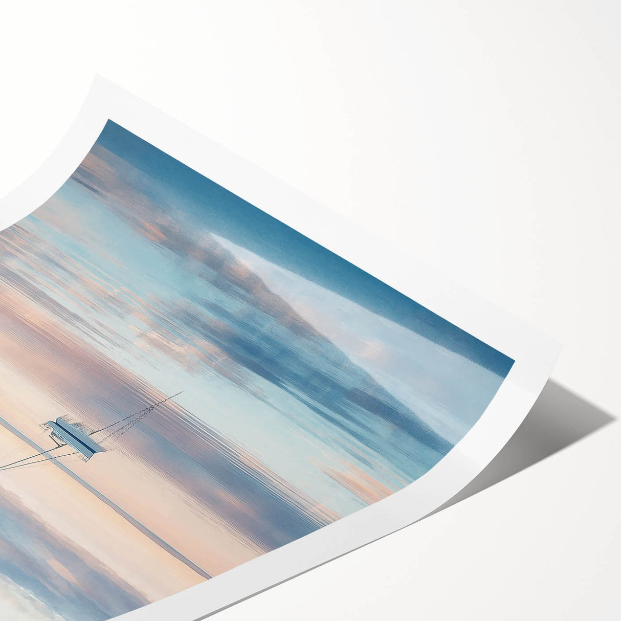 Abstract landscape rolled print showcasing vibrant colors and dynamic shapes, perfect for modern home decor. Packaged securely in a protective cardboard tube, this artwork adds a contemporary touch to any space.