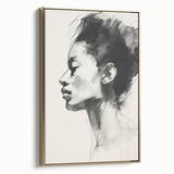 Framed abstract minimalist wall art featuring a gold color palette, showcased in a side view, perfect for modern home decor and artistic interiors.