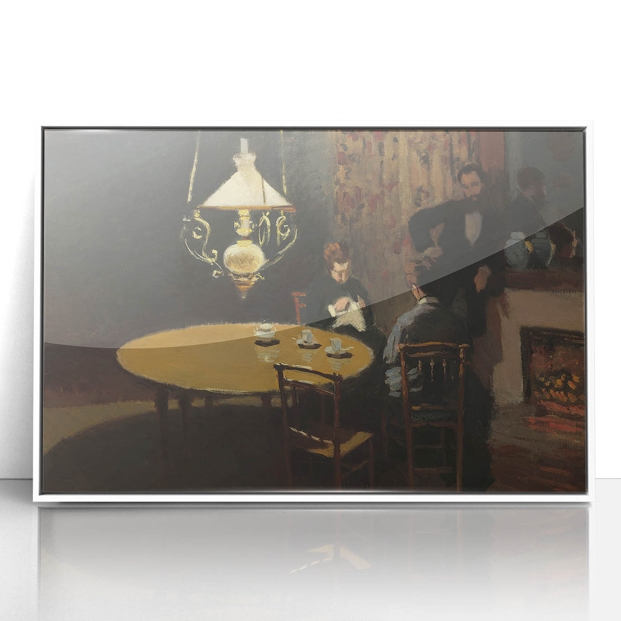 Impressionist Interior Scene - After Dinner by Claude Monet Print