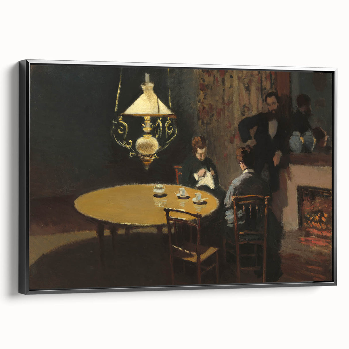 Impressionist Interior Scene - After Dinner by Claude Monet Print