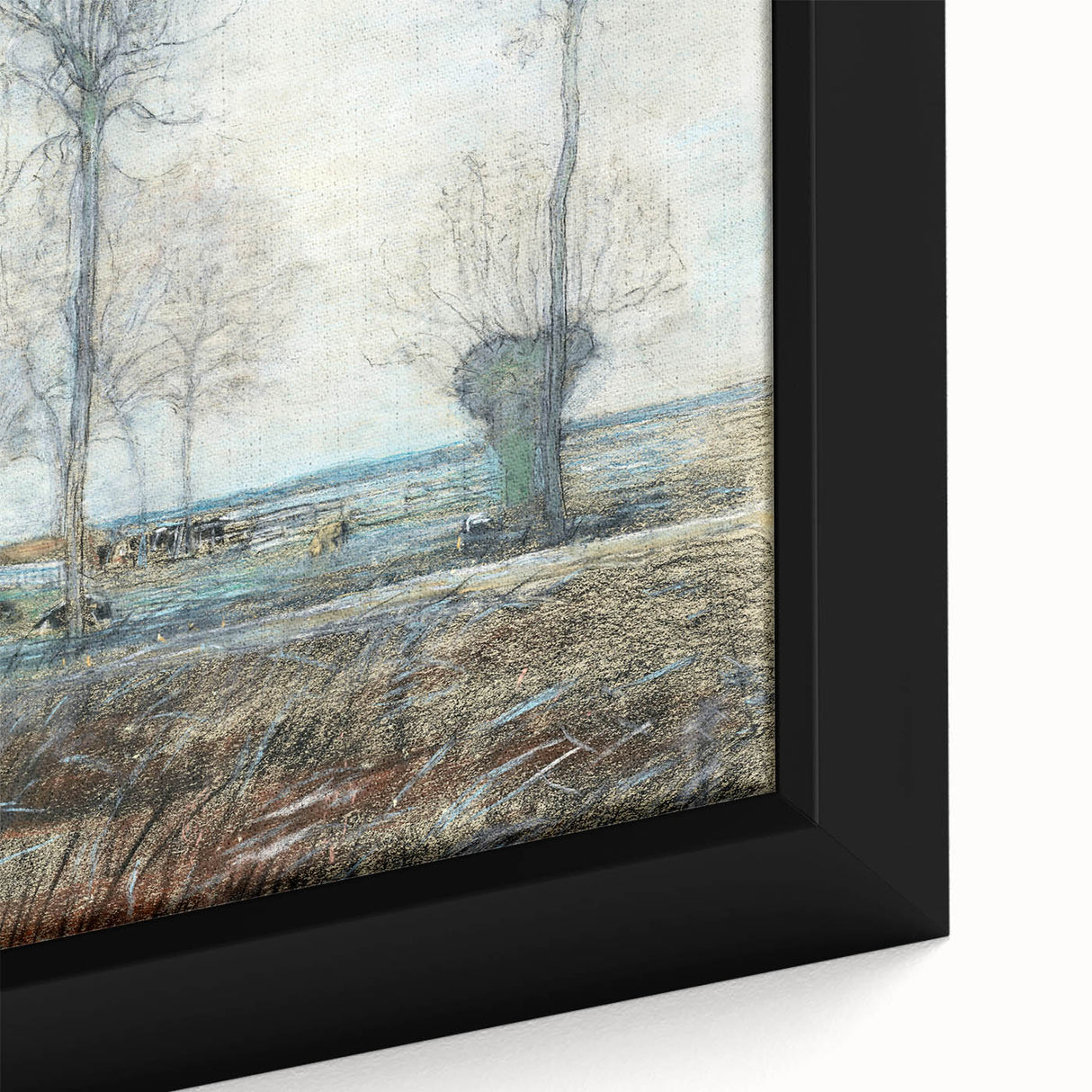Tranquil Farm Landscape Wall Art - Soft Pastel Modern Country Decor