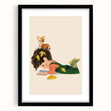 Cozy Reading Time Girls Room Wall Art – Kids Room Art Print