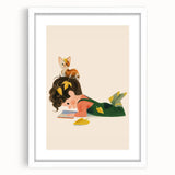 Cozy Reading Time Girls Room Wall Art – Kids Room Art Print