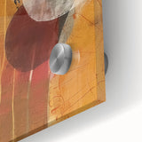 Large abstract wall art depicting autumn colors on acrylic glass, ideal for bedroom or dining room decor.