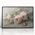 Framed acrylic artwork showcasing abstract floral designs in vibrant colors, set against a sleek black frame, perfect for modern home decor.