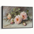 Framed canvas artwork showcasing abstract floral designs in vibrant colors, set against a black background, perfect for modern home decor.