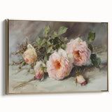 Abstract floral framed canvas artwork featuring vibrant gold accents and intricate designs, ideal for modern home decor, enhancing any interior space with elegance.