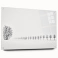 Abstract landscape artwork displayed in a side view, featuring vibrant colors and intricate patterns, securely pinned for an elegant presentation. Ideal for modern home decor, this acrylic glass piece adds a striking visual element to any space.