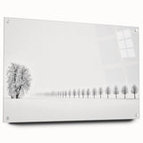 Abstract landscape artwork displayed in a side view, featuring vibrant colors and intricate patterns, securely pinned for an elegant presentation. Ideal for modern home decor, this acrylic glass piece adds a striking visual element to any space.