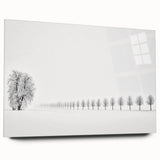 Abstract landscape artwork displayed in a side view, showcasing vibrant acrylic colors and smooth glass finish, ideal for modern home decor accents.