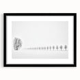 Abstract landscape artwork framed with a black mat, showcasing a serene blend of earthy tones and soft brush strokes, ideal for modern home decor.