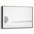 Framed abstract landscape canvas art showcasing a vibrant blend of colors, set against a sleek black frame, ideal for modern home decor. Perfect for adding a contemporary touch to living spaces.