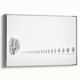 Framed abstract landscape canvas artwork with a silver frame, showcasing vibrant colors and fluid shapes, perfect for modern home decor accents.