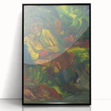 Expressionist Art - Resting Hunter with Two Reclining Men