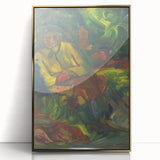 Expressionist Art - Resting Hunter with Two Reclining Men