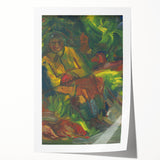 Expressionist Art - Resting Hunter with Two Reclining Men