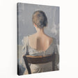 Abstract figurative stretched canvas artwork showcasing vibrant colors and dynamic shapes, highlighting the modern aesthetic suitable for contemporary home decor.