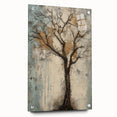 Abstract floral design on acrylic glass, showcasing vibrant colors and intricate patterns. Side view highlights unique pin details and modern aesthetic. Perfect for contemporary decor.