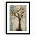 Abstract floral art print framed in black, showcasing vibrant colors and intricate details, perfect for enhancing home decor with a modern touch.