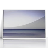 Abstract landscape art print in a sleek white frame, showcasing vibrant colors and fluid shapes, perfect for modern home decor and artistic expression.