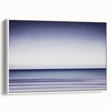 Framed abstract landscape canvas art showcasing a serene white and gray color palette, elegantly displayed from a side view, perfect for modern home decor.