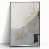 Framed abstract minimalist wall art featuring a silver acrylic front, set against a neutral background, perfect for modern home decor. Ideal for adding a touch of elegance to any room.