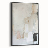 Framed abstract minimalist wall art in black, showcasing geometric patterns and a sleek side view, ideal for modern home decor and artistic interiors.