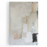 Abstract minimalist wall art on stretched canvas showcasing soft pastel colors and geometric shapes, perfect for modern home decor, enhancing any living space.