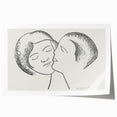 Minimalist Lovers Wall Art - Black and White Romantic Modern Decor
