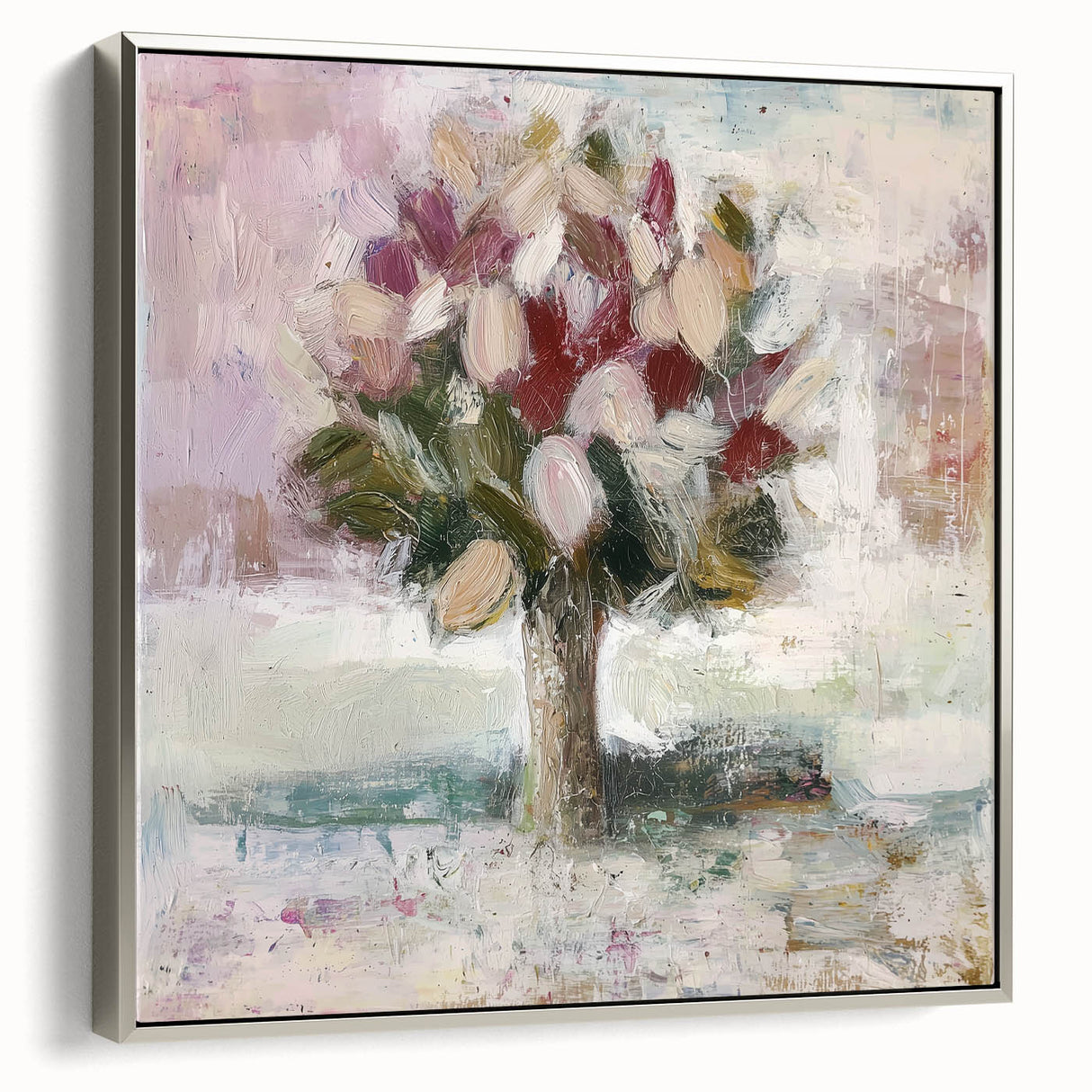 Elegant Dining Room Wall Art - Contemporary Tree Canvas Print