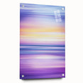 Abstract landscape artwork displayed in a sleek acrylic frame, showcasing vibrant colors and dynamic shapes, perfect for modern home decor. Features a side view with visible mounting pins for easy installation.