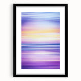 Abstract landscape artwork framed in black with a mat border, displaying vibrant colors and shapes, ideal for modern home decor or office settings. This piece adds a touch of contemporary elegance and artistic flair to any room.