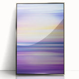Framed abstract landscape artwork in silver acrylic, showcasing vibrant colors and dynamic shapes, perfect for modern home decor. Ideal for enhancing interior aesthetics.