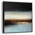 Minimalist Abstract Wall Art – Earthy Brown and Sky Blue Canvas