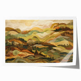 Extra large rolled print of autumnal floral art in warm orange and red tones, ideal for dining room wall decor.