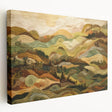 Large stretched canvas featuring a fall-themed abstract design in warm orange and red tones, ideal for kitchen wall art.