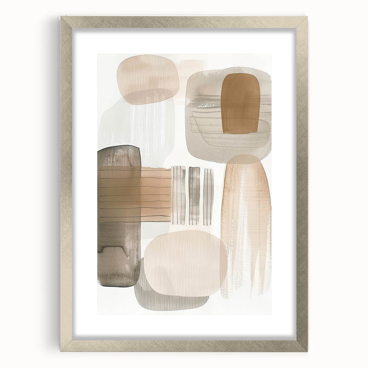 Modern Dining Room Wall Art - Neutral Abstract Canvas Print