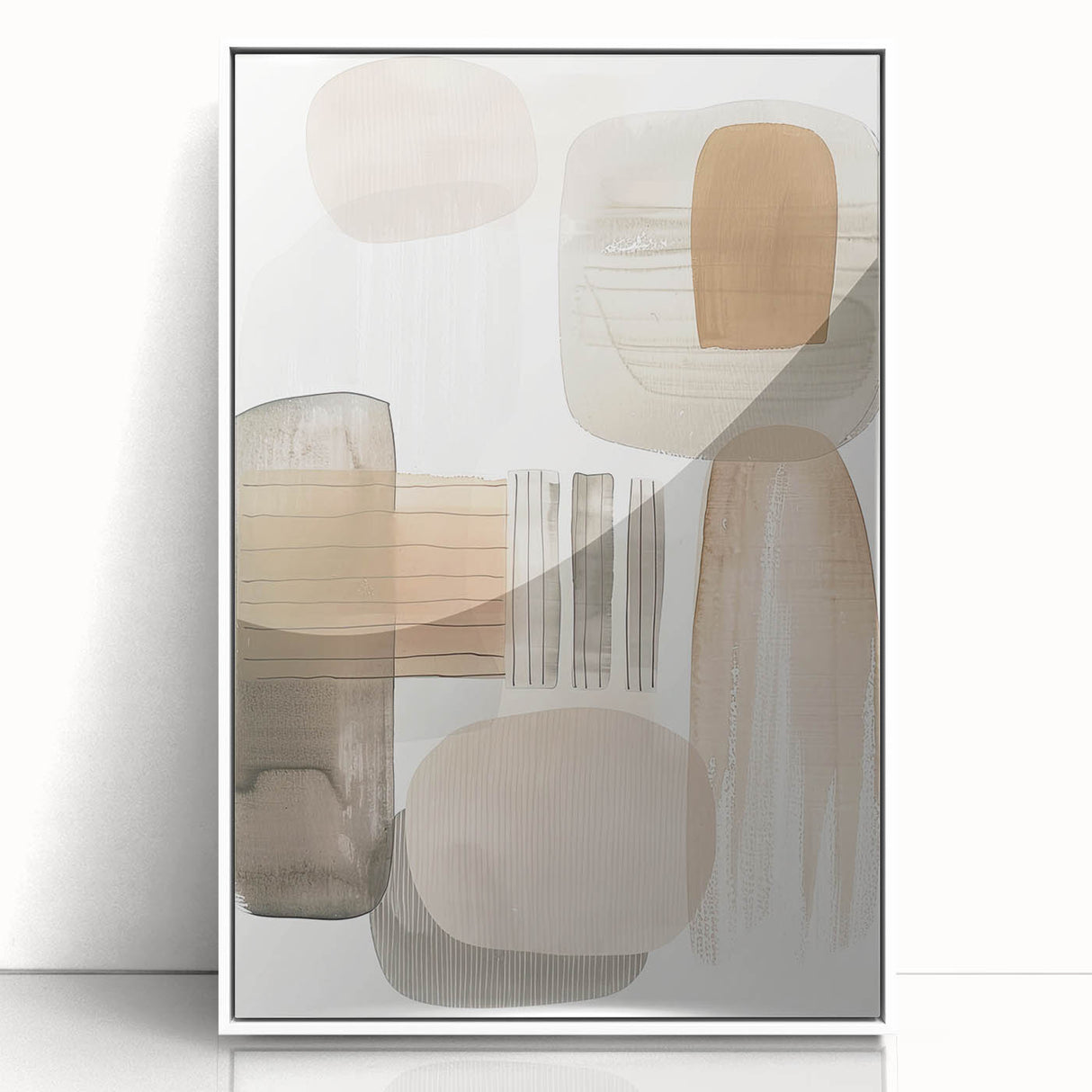 Modern Dining Room Wall Art - Neutral Abstract Canvas Print