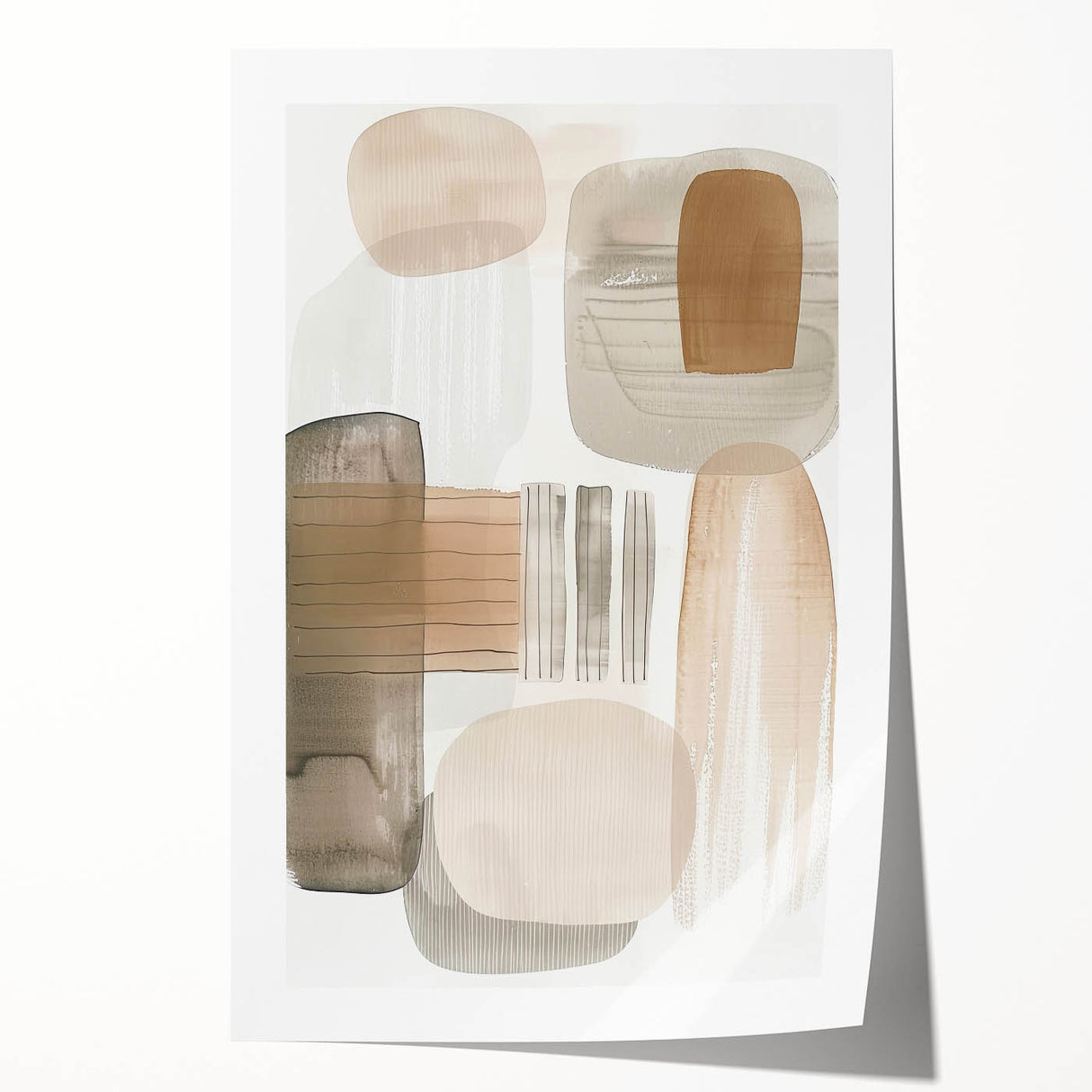 Modern Dining Room Wall Art - Neutral Abstract Canvas Print