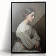 Abstract figurative artwork in a sleek black frame, showcasing vibrant colors and dynamic shapes, perfect for modern home decor or office settings.