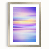 Abstract landscape framed artwork with a silver mat, showcasing a serene blend of colors and textures ideal for modern home decor. Perfect for enhancing living spaces with a touch of elegance and contemporary design.