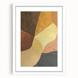 Abstract minimalist wall art framed in a white mat, showcasing soft beige and grey tones, perfect for modern home decor. Ideal for enhancing contemporary spaces.
