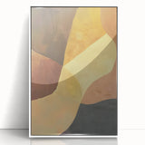 Framed abstract minimalist wall art design featuring soft white and subtle gray tones, elegantly displayed from a front view, perfect for modern home decor.