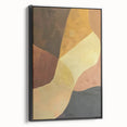 Framed minimalist abstract wall art showcasing a black design with sleek lines, presented in a side view to highlight its elegant aesthetic and modern appeal. Perfect for contemporary decor.