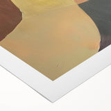 Abstract minimalist wall art on rolled canvas showcasing soft pastel colors and geometric shapes, designed for modern home decor, packaged securely in a cardboard tube.